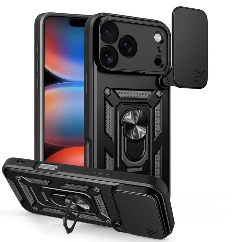 Husa iPhone 17 Pro protectie camera Techsuit CamShield Series, negru