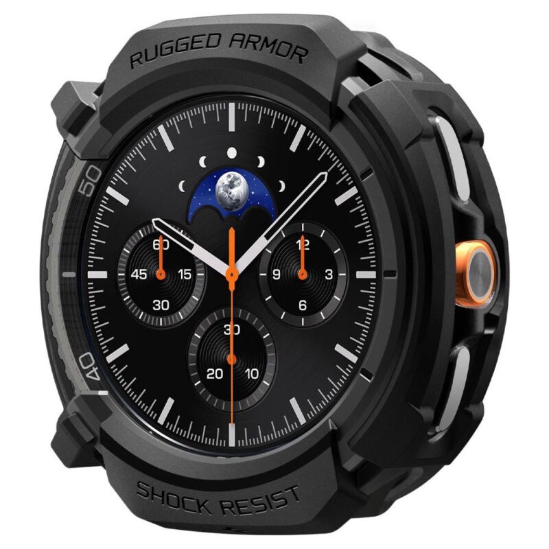 Husa Samsung Galaxy Watch8 Classic Spigen Rugged Armor, negru
