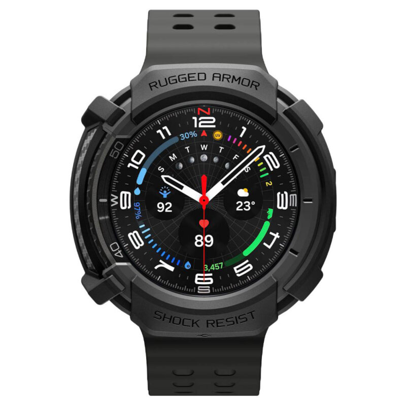 Husa Samsung Galaxy Watch8 Classic Spigen Rugged Armor, negru