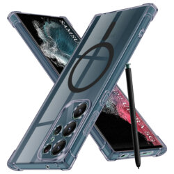 Husa Samsung Galaxy S22 Ultra 5G Techsuit Shockproof Clear Silicone MagSafe, fumuriu