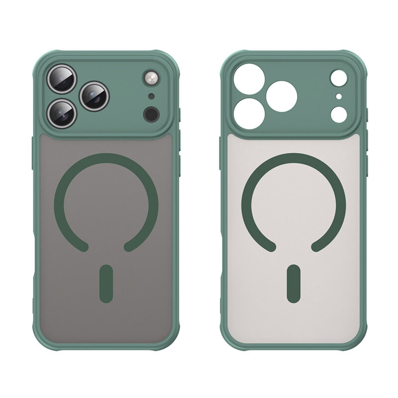 Husa iPhone 17 Pro Max Techsuit HaloFrost II MagSafe, verde