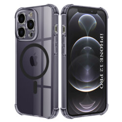 Husa iPhone 12 Pro Techsuit Shockproof Clear Silicone MagSafe, fumuriu