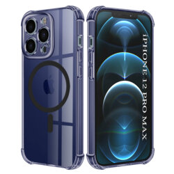 Husa iPhone 12 Pro Max Techsuit Shockproof Clear Silicone MagSafe, fumuriu