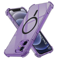 Husa iPhone 12 Techsuit Shockproof Clear Silicone MagSafe, fumuriu