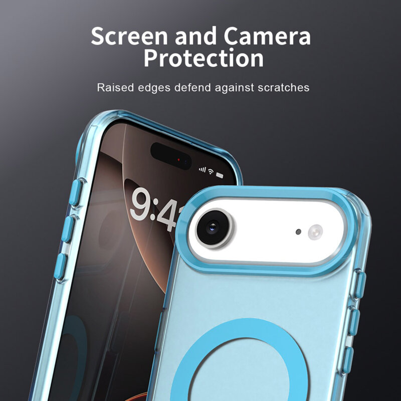 Husa iPhone 17 Air Techsuit CandyCase MagSafe, albastru