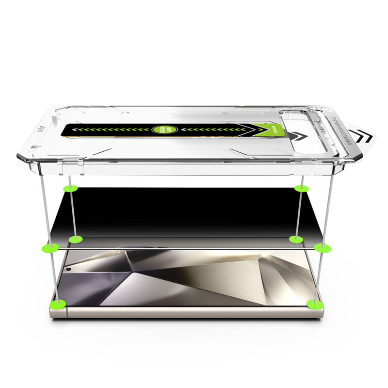 [Pachet 2x] Folie Samsung Galaxy S24 Ultra, deblocare prin amprenta, Techsuit TitanGlass CrystalHD, privacy