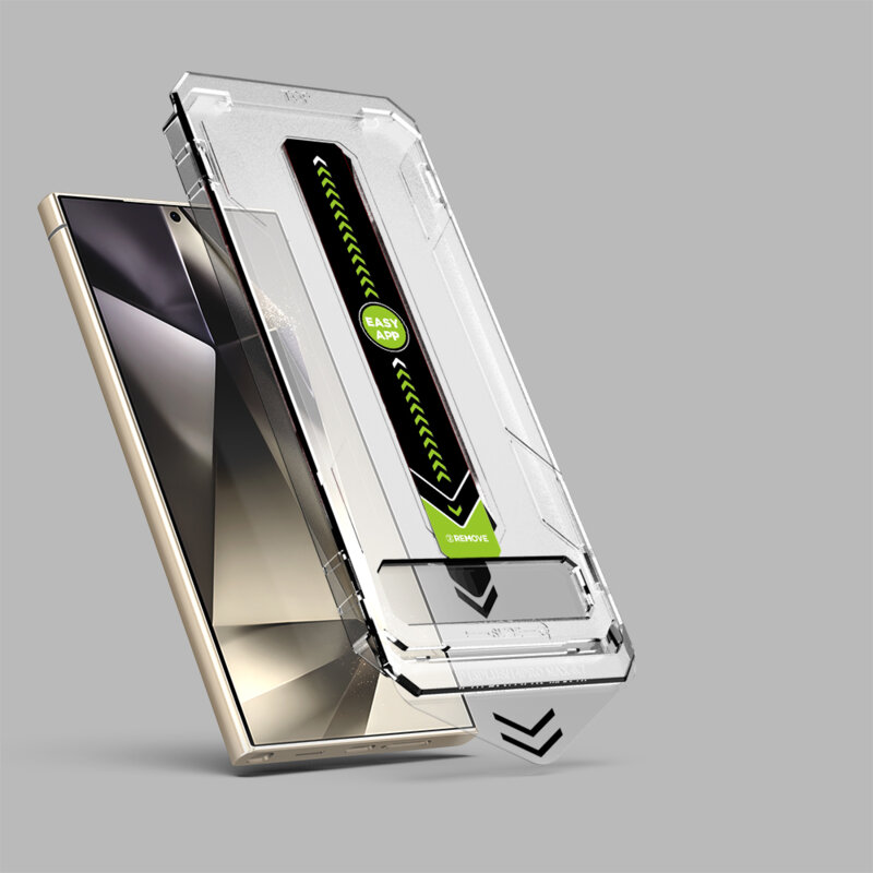 [Pachet 2x] Folie Samsung Galaxy S24 Ultra, deblocare prin amprenta, Techsuit TitanGlass CrystalHD, transparenta