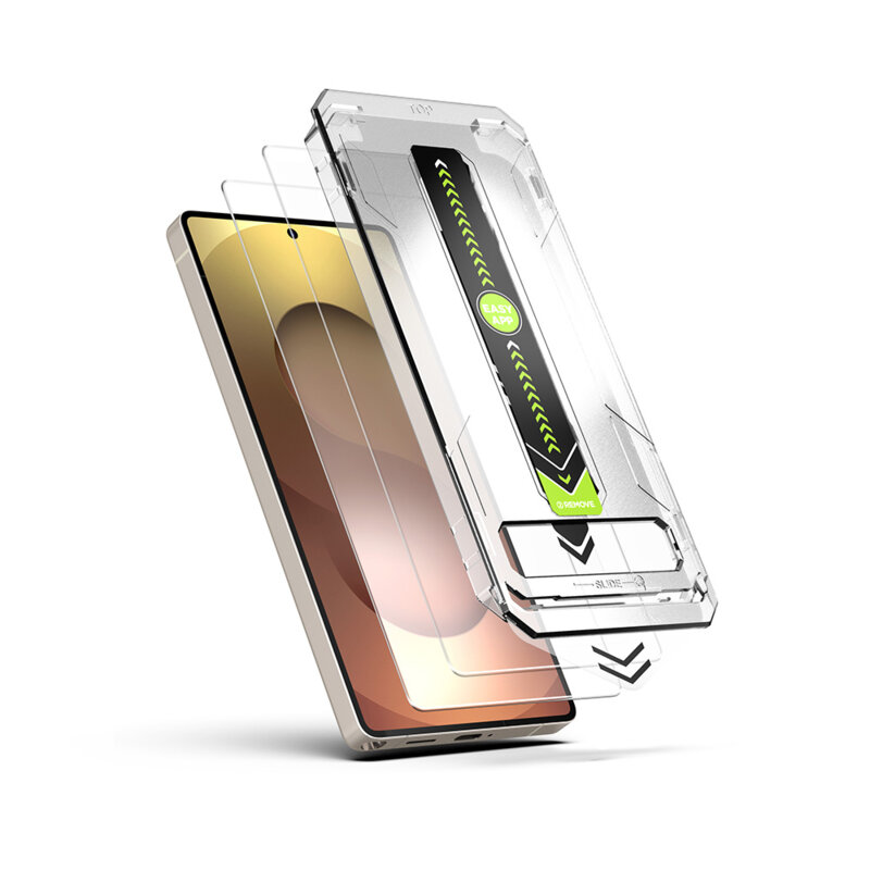 [Pachet 2x] Folie Samsung Galaxy S25, deblocare prin amprenta, Techsuit TitanGlass CrystalHD, transparenta