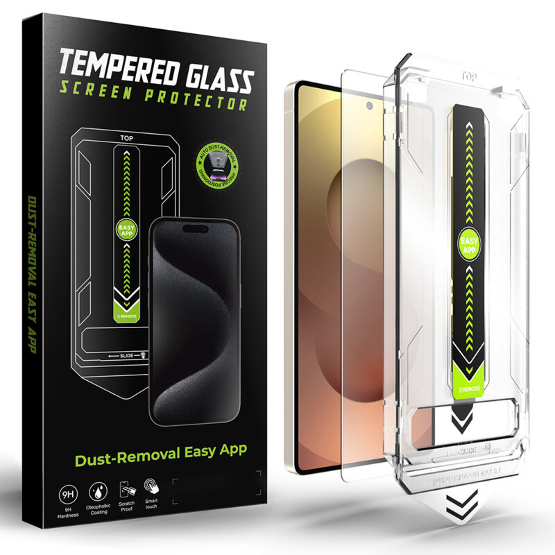 Folie Samsung Galaxy S25 Ultra, deblocare prin amprenta, Techsuit TitanGlass CrystalHD, transparenta
