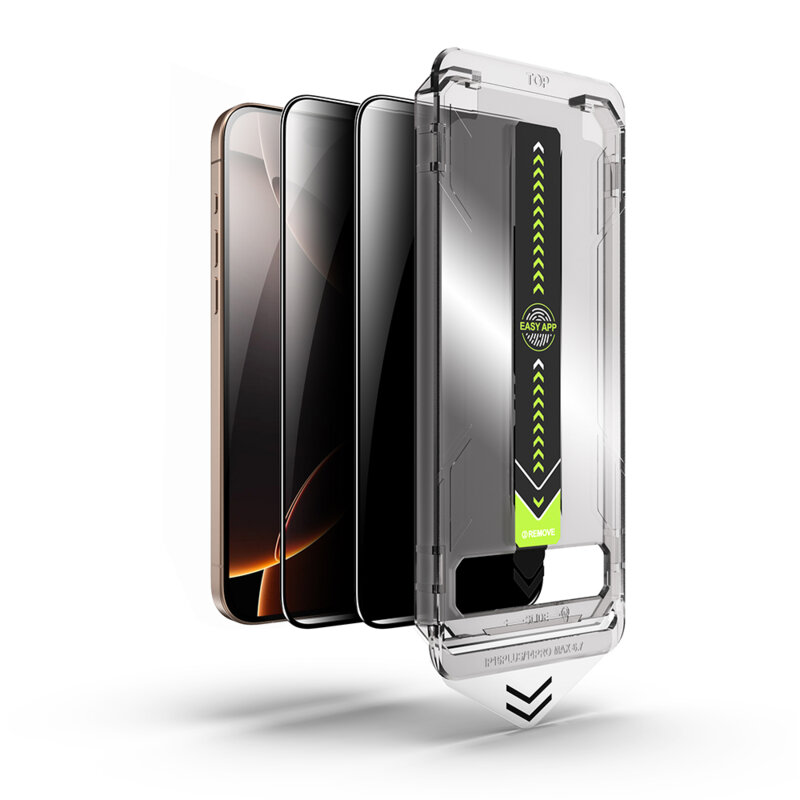 [Pachet 2x] Folie iPhone 14 Pro Techsuit TitanGlass FullCover, privacy