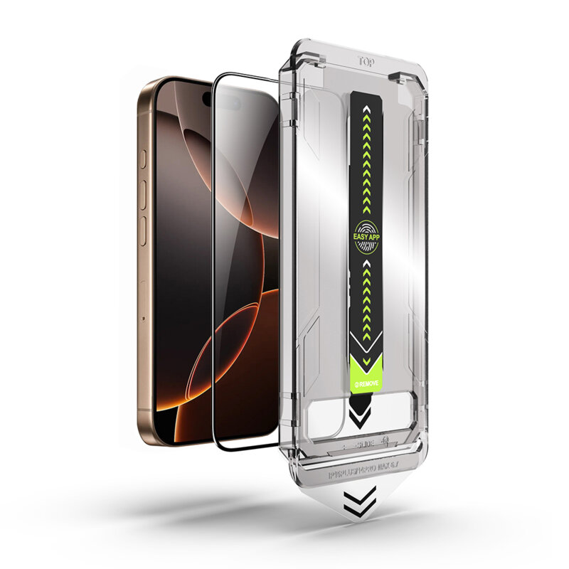 Folie iPhone 16 Pro Max Techsuit TitanGlass FullCover, negru