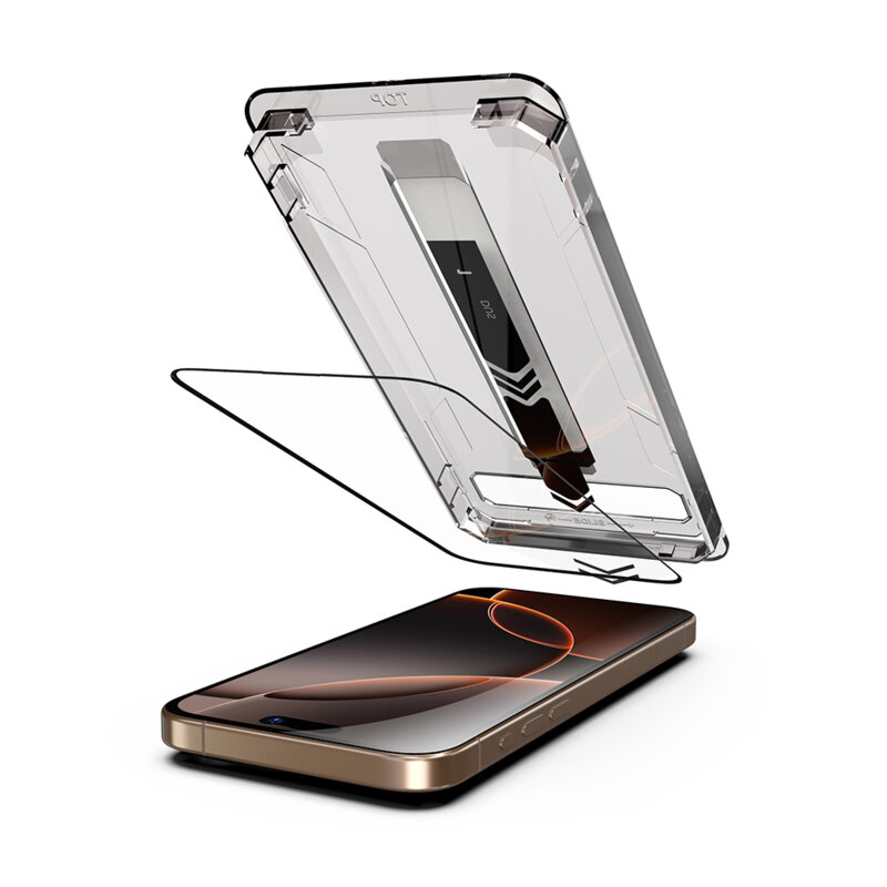 Folie iPhone 16 Pro Max Techsuit TitanGlass FullCover, negru