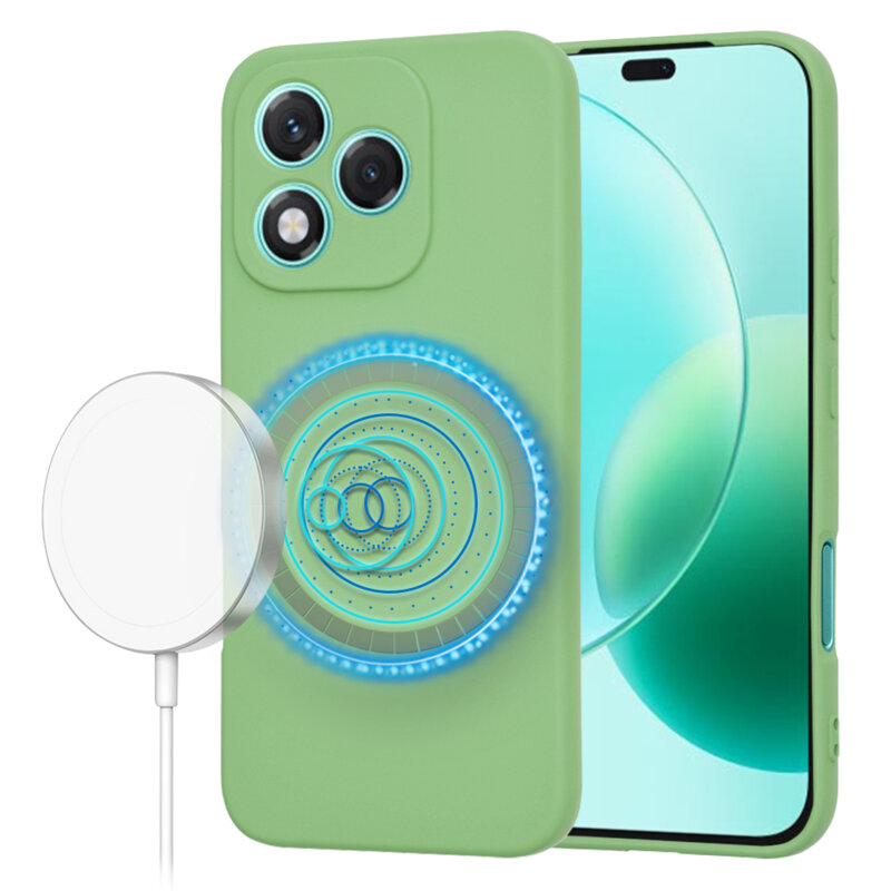 Husa silicon Honor 400 Lite Techsuit SoftFlex MagSafe, verde deschis