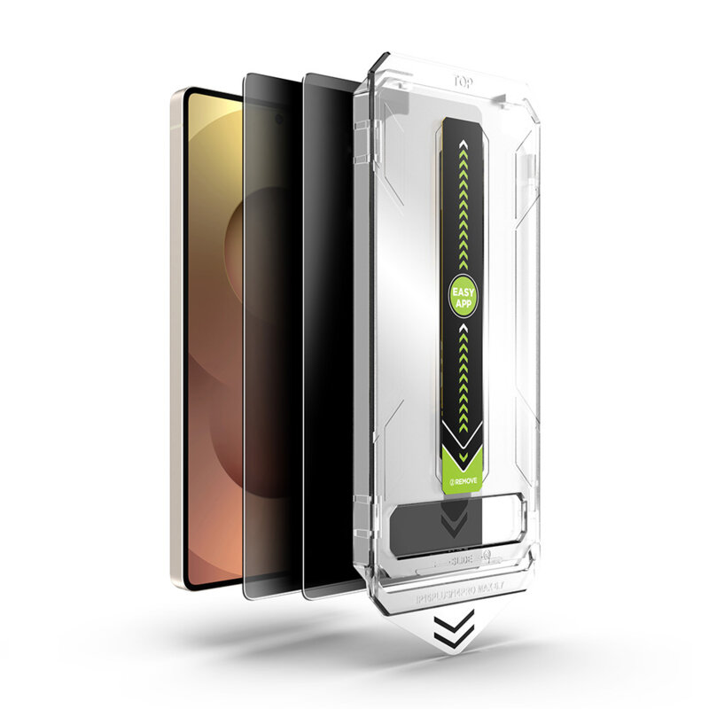 [Pachet 2x] Folie Samsung Galaxy S25 Ultra, deblocare prin amprenta, Techsuit TitanGlass CrystalHD, privacy