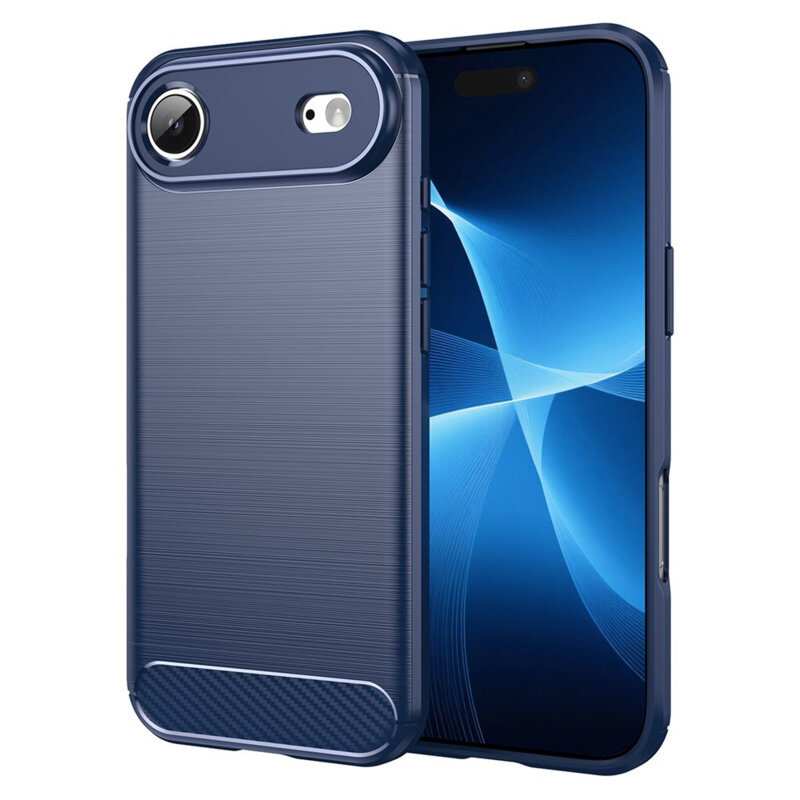 Husa iPhone 17 Air Techsuit Carbon Silicone, albastru