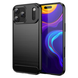 Husa iPhone 17 Pro Max Techsuit Carbon Silicone, negru