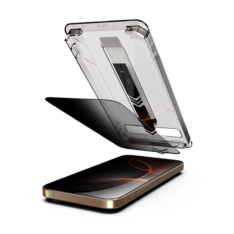 Folie iPhone 15 Plus Techsuit TitanGlass FullCover, privacy