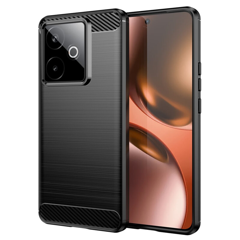 Husa Realme GT 7 Techsuit Carbon Silicone, negru