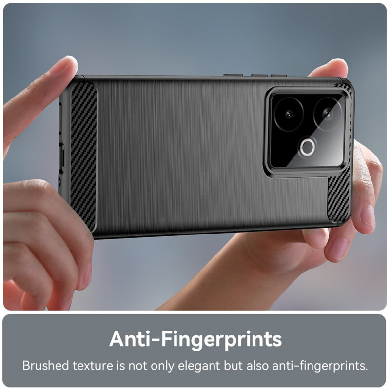 Husa Realme GT 7 Techsuit Carbon Silicone, negru