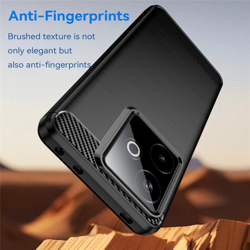 Husa Realme GT 7 Techsuit Carbon Silicone, negru