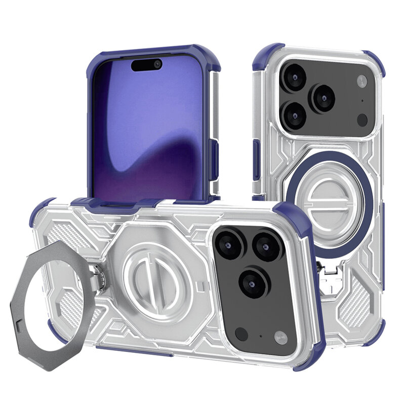 Husa iPhone 17 Pro Techsuit Carbon Shield PRO, albastru