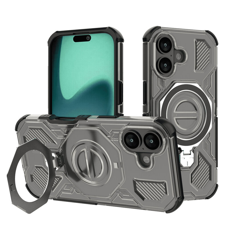 Husa iPhone 17 Techsuit Carbon Shield PRO, fumuriu