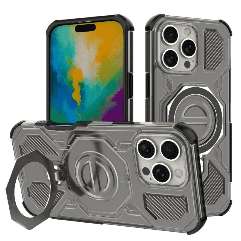 Husa iPhone 16 Pro Techsuit Carbon Shield PRO, fumuriu