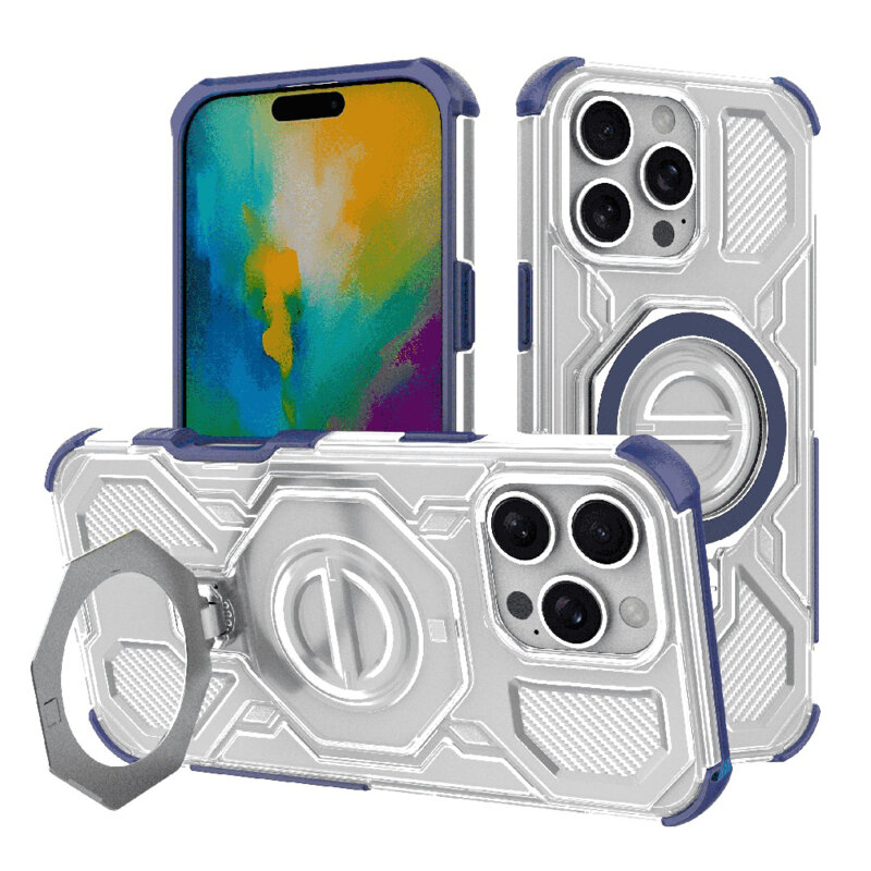 Husa iPhone 16 Pro Techsuit Carbon Shield PRO, albastru