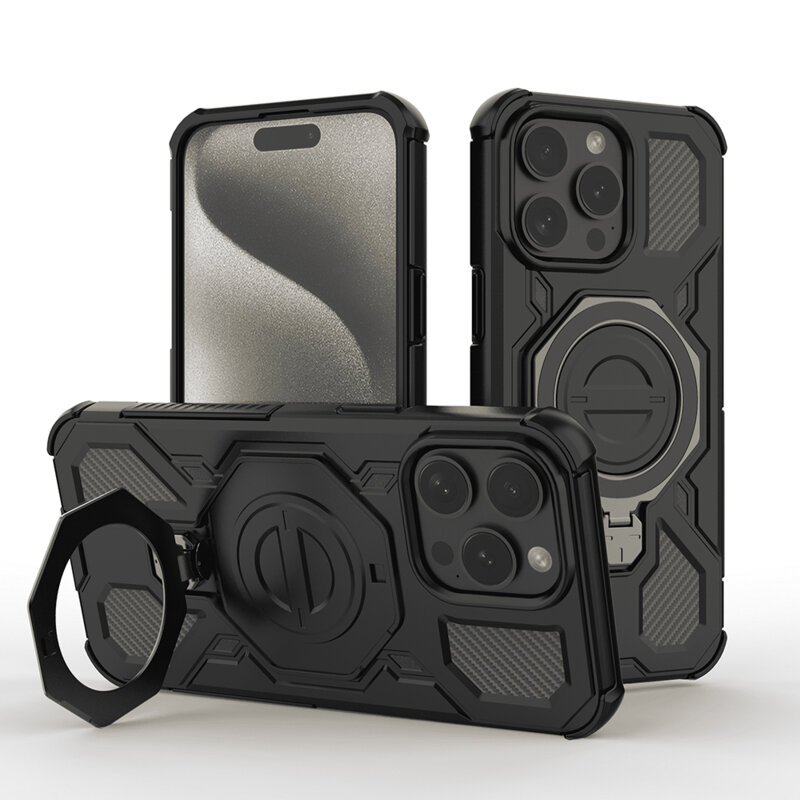 Husa iPhone 15 Pro Techsuit Carbon Shield PRO, negru