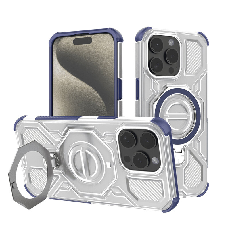 Husa iPhone 15 Pro Techsuit Carbon Shield PRO, albastru