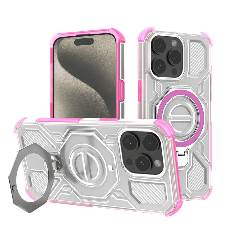 Husa iPhone 15 Pro Max Techsuit Carbon Shield PRO, roz