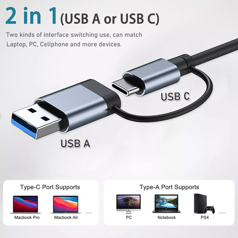 Hub USB, Type-C to USB 3.0, 3x USB 2.0 Techsuit H8, gri