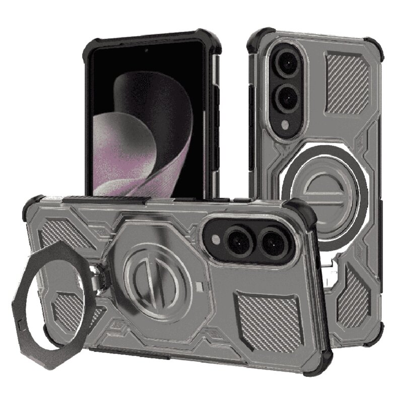 Husa Samsung Galaxy S25 Edge Techsuit Carbon Shield PRO, fumuriu