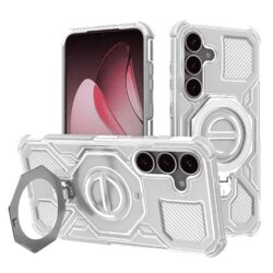 Husa Samsung Galaxy S25 Techsuit Carbon Shield PRO, alb