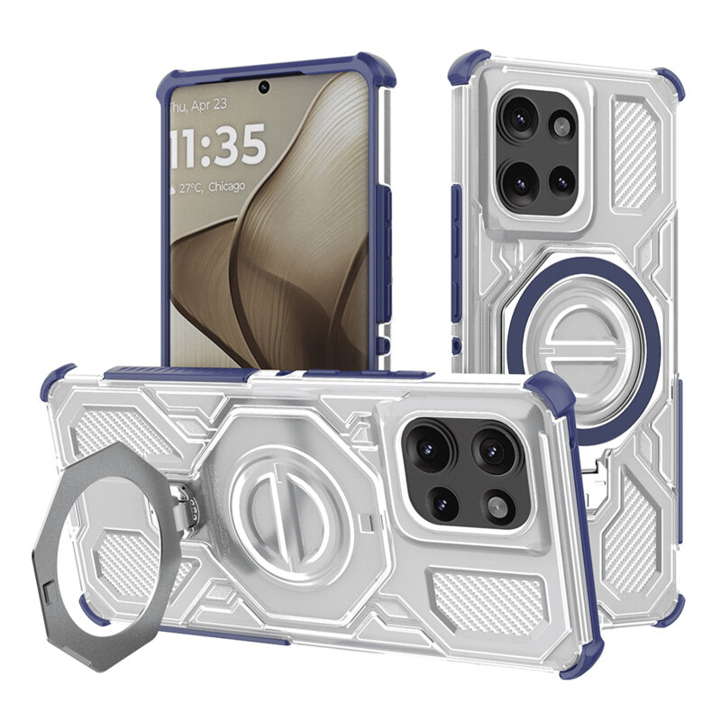 Husa Motorola Edge 50 Techsuit Carbon Shield PRO, albastru