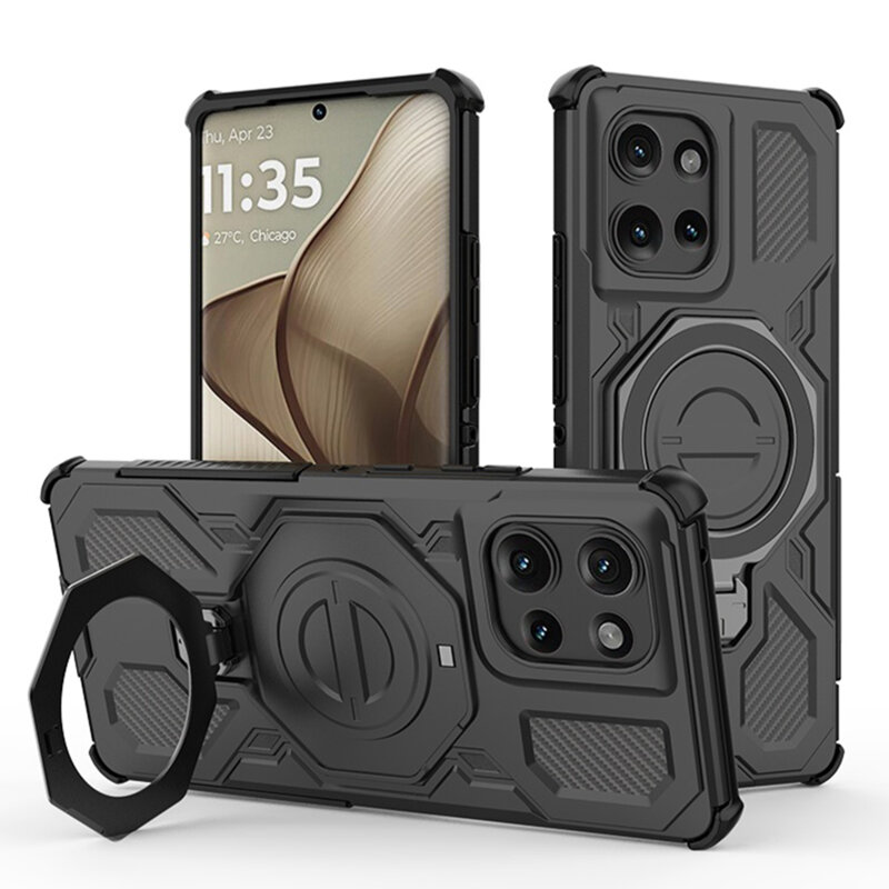 Husa Motorola Edge 50 Techsuit Carbon Shield PRO, negru