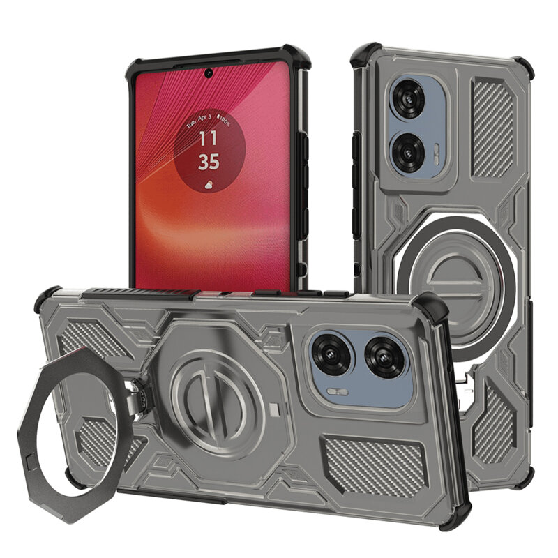 Husa Motorola Edge 50 Fusion Techsuit Carbon Shield PRO, fumuriu