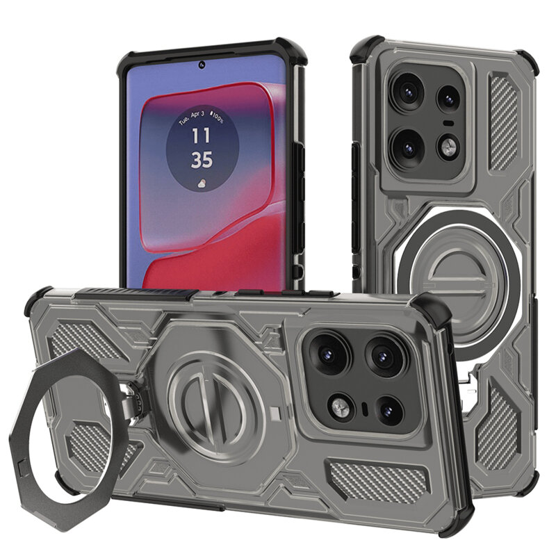 Husa Motorola Edge 50 Pro Techsuit Carbon Shield PRO, fumuriu