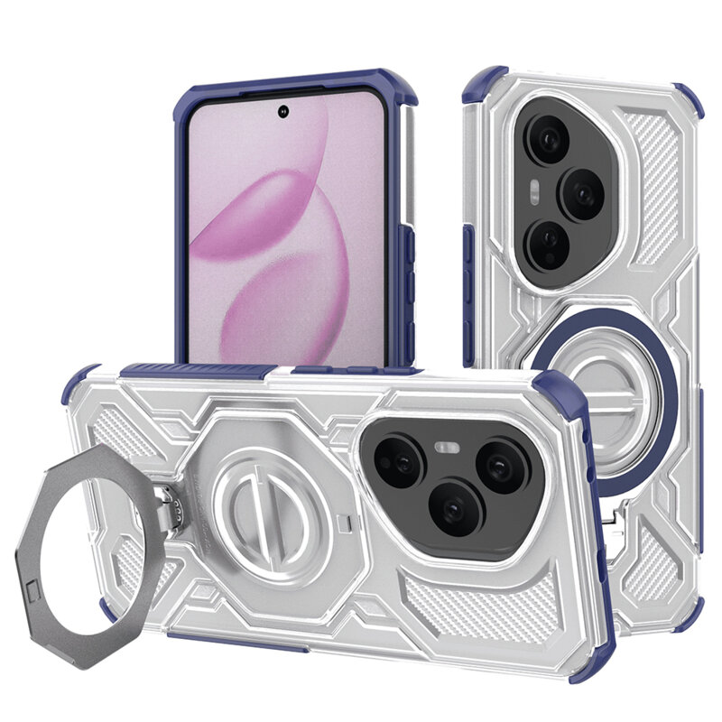 Husa Honor 400 Pro Techsuit Carbon Shield PRO, albastru
