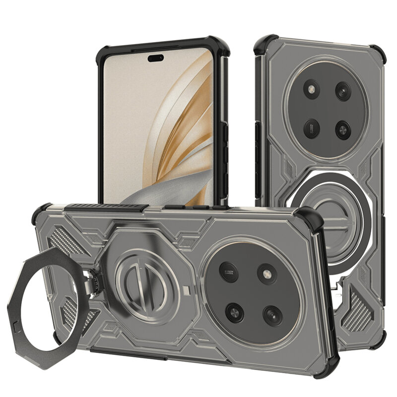 Husa Honor Magic7 Lite Techsuit Carbon Shield PRO, fumuriu