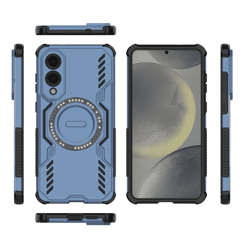 Husa Samsung Galaxy S25 Edge Techsuit ArmorMag Case, albastru