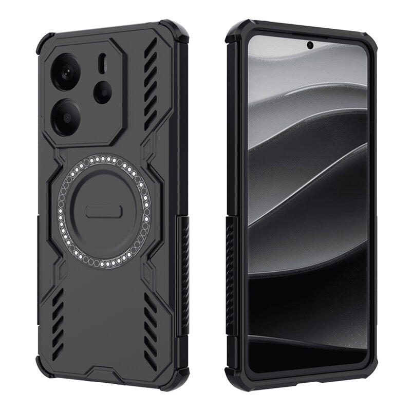Husa Xiaomi Redmi Note 14 4G (Regional) Techsuit ArmorMag Case, negru