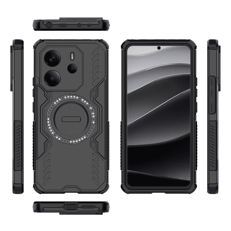 Husa Xiaomi Redmi Note 14 4G (Regional) Techsuit ArmorMag Case, negru