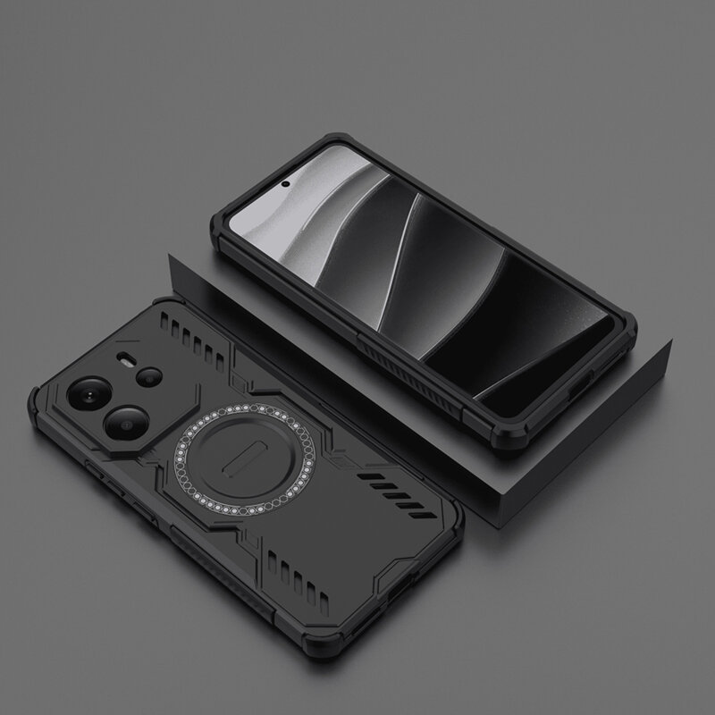 Husa Xiaomi Redmi Note 14 4G (Regional) Techsuit ArmorMag Case, negru