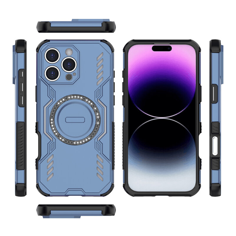 Husa iPhone 16 Pro Techsuit ArmorMag Case, albastru