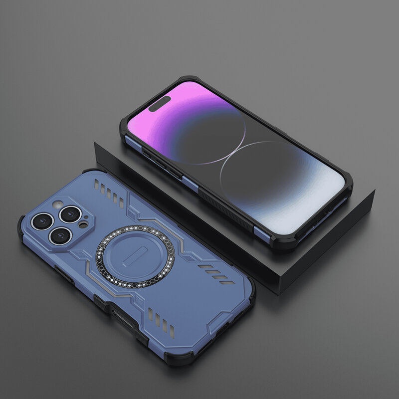 Husa iPhone 16 Pro Techsuit ArmorMag Case, albastru