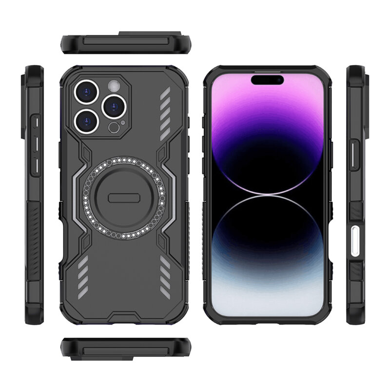 Husa iPhone 16 Pro Techsuit ArmorMag Case, negru