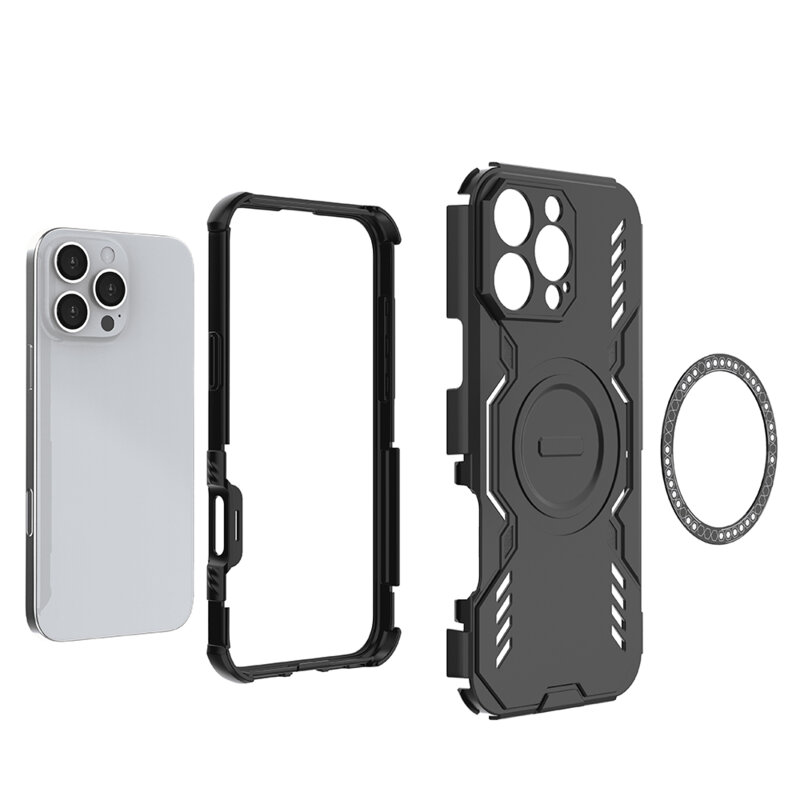 Husa iPhone 16 Pro Techsuit ArmorMag Case, negru