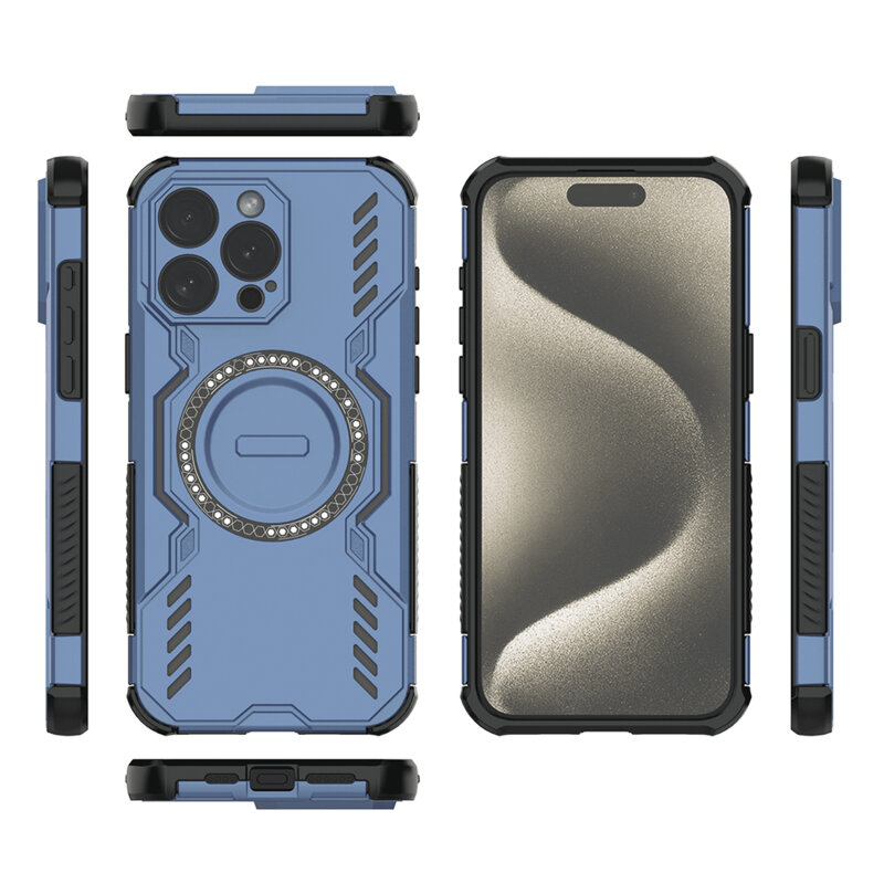 Husa iPhone 15 Pro Max Techsuit ArmorMag Case, albastru