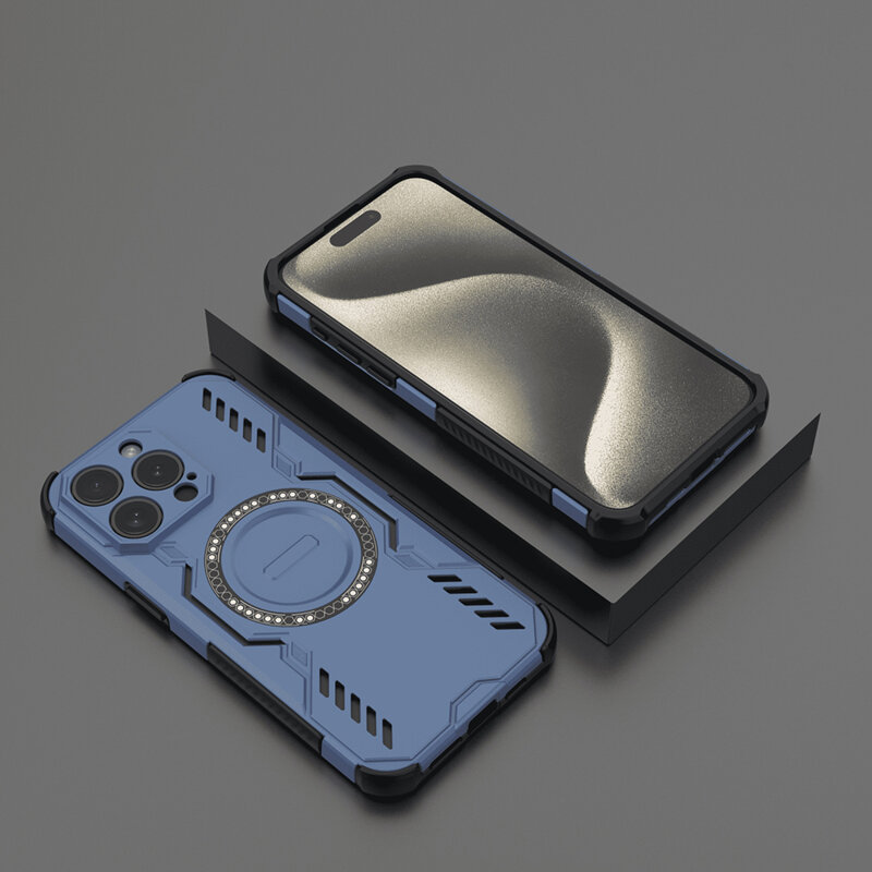 Husa iPhone 15 Pro Max Techsuit ArmorMag Case, albastru